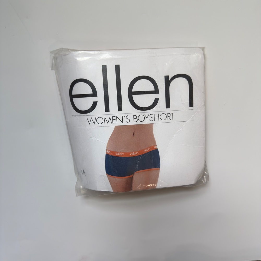 Ellen Women’s Boyshort Underwear • Navy & Orange • Size M • New in Package
